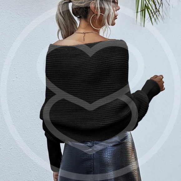 off shoulder knit wrap sweater fall autumn- GREY - Picture 8 of 14